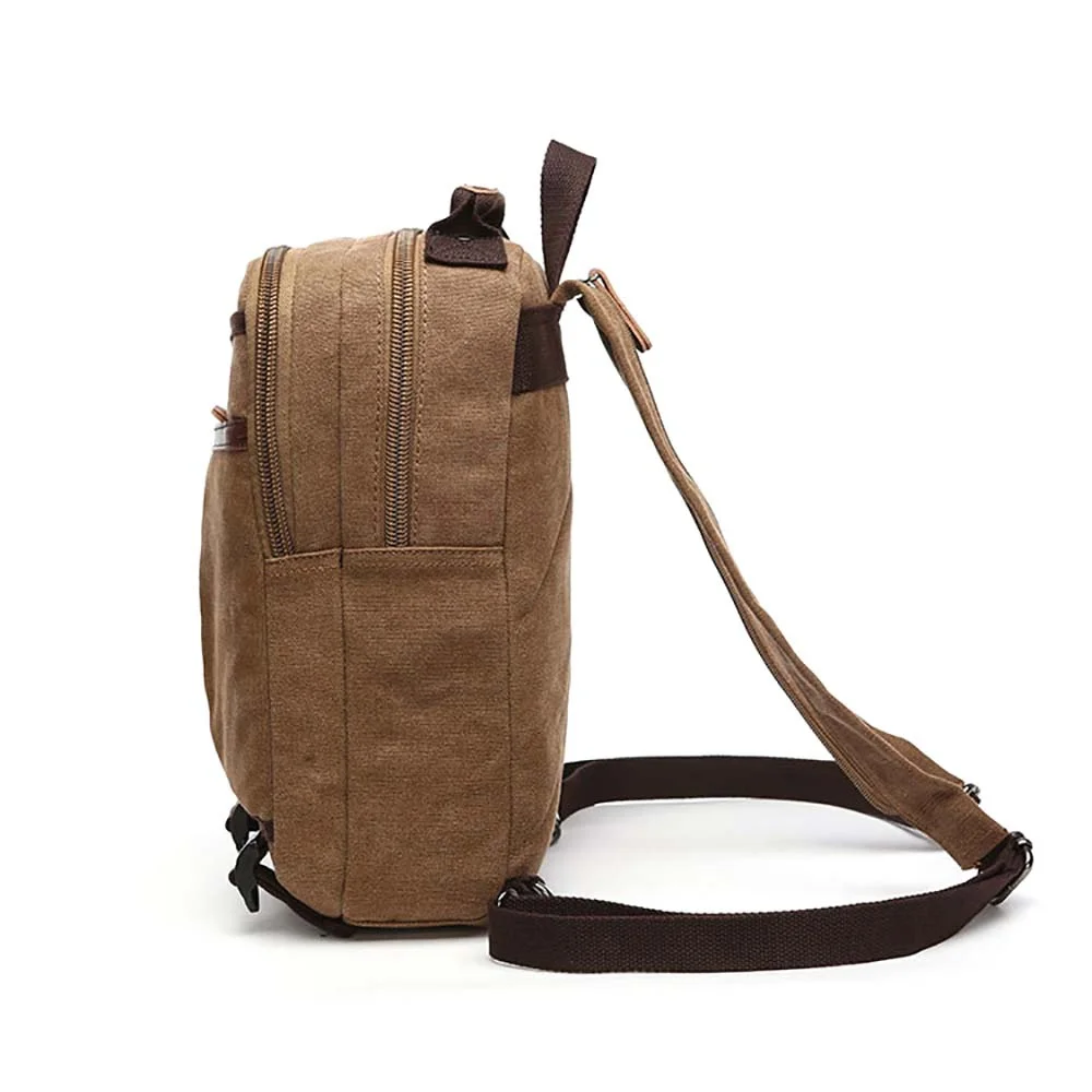 

Brand new canvas casual diagonal bag/outdoor mountaineering men's light travel trekking bag multifunctional dual-use backpack