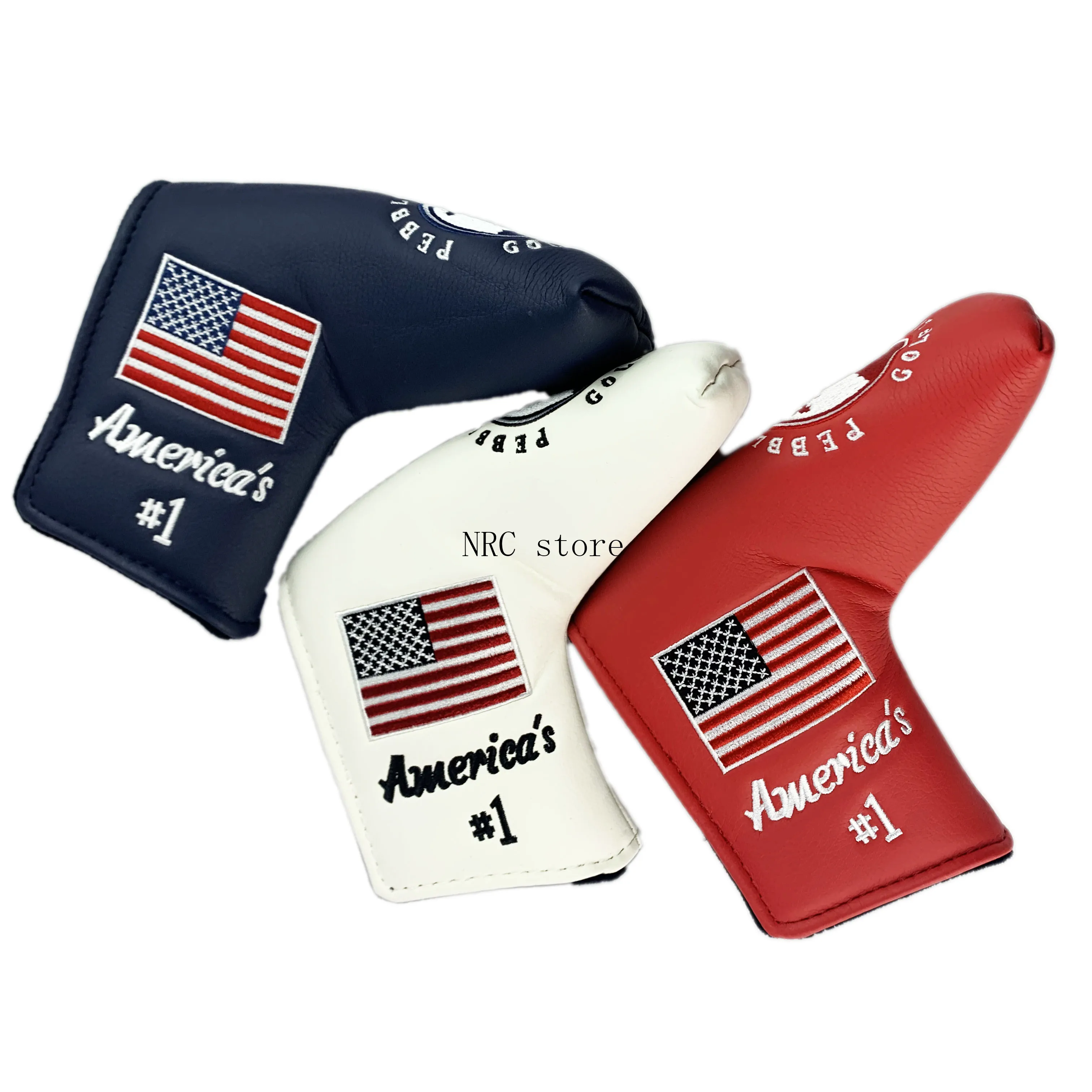 

golf headcovers for putter Customized Headcover Synthetic Leather Golf Mallet Head Cover Putter Cover