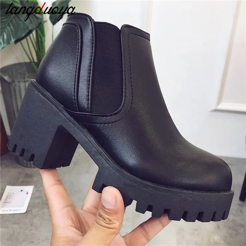 Ботинки Челси на высоком каблуке удобные женские повседневные модные замшевые