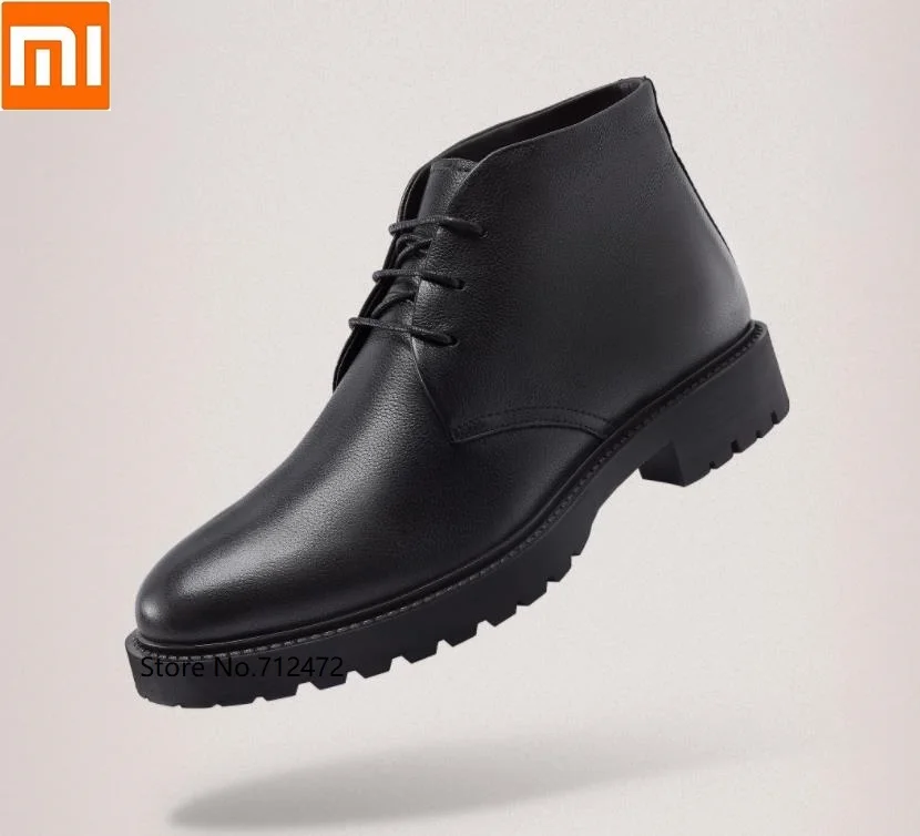 

Youpin Men Wool mat Plus velvet Thicken Keep warm Leather boots First layer cowhide Outsole wear Martin Boots Short Ankle Bootie