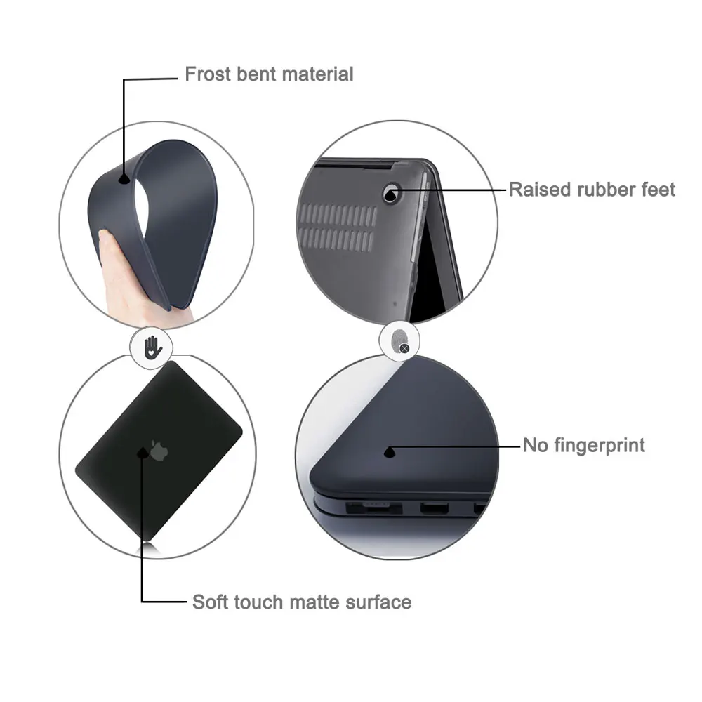 Чехол для ноутбука Apple MacBook Air Pro retina 11 12 13 15 Mac Book 13,3 15,4 дюймов Чехол с сенсорной панелью+ чехол для клавиатуры