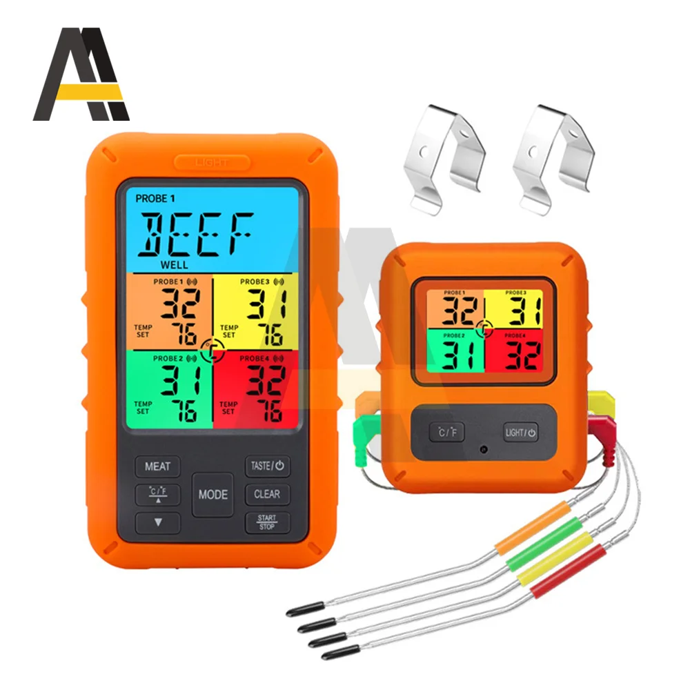 Термометр кухонный цифровой с таймером и светодиодной подсветкой беспроводной