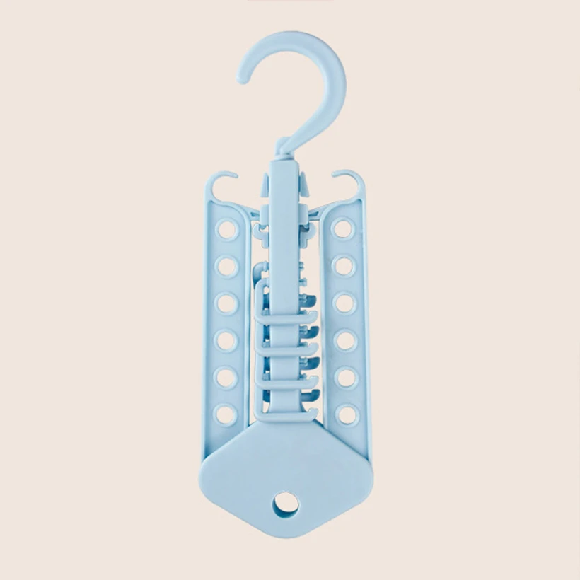 Advanced Design Save Space Hanger Cabinet Clothes Organizer Foldable Windproof Rotatable Household Hook Tie Storage Strong - Цвет: Blue