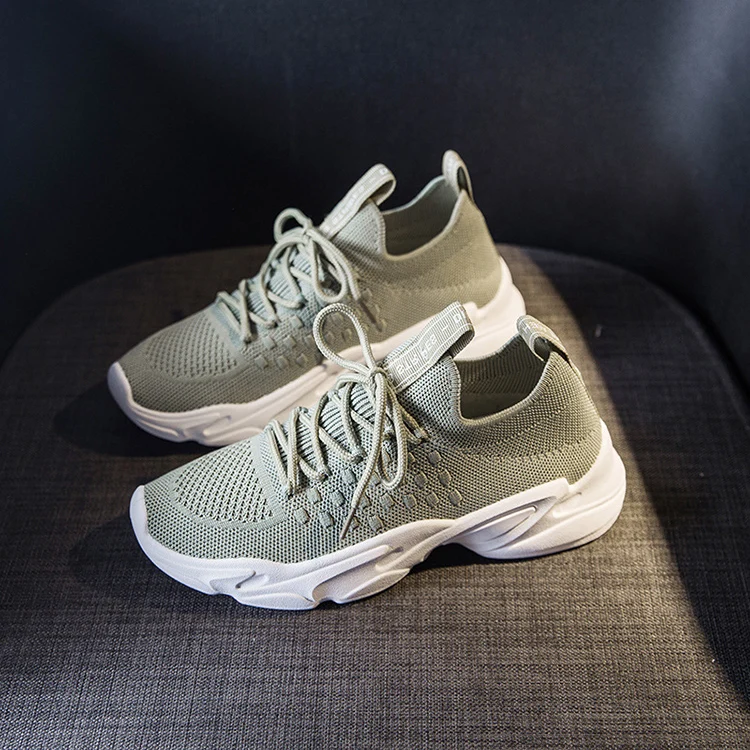 Женская обувь желтые Зеленые кроссовки из сетчатого материала для женщин