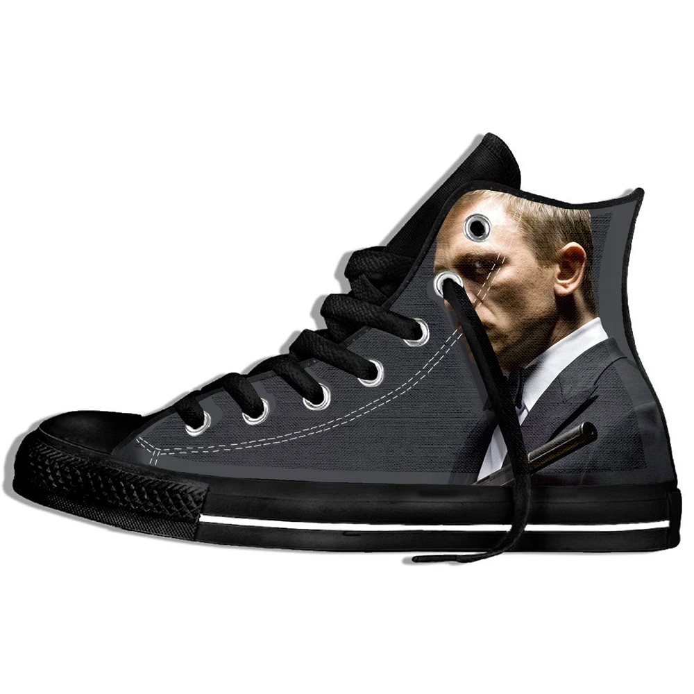 Custom Image Printing Sneakers Movie Film James Bond 007 Design Funny Unisex Graphic Premium Streewear Canvas Walking Shoes | Спорт и
