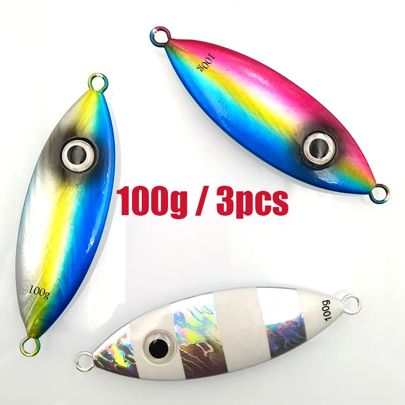 Lunker медленный джиг 80 г 100 г 120 г Универсальный shore sea ocean светящийся Темный рыболовный металлический джиг тунец приманки лодка - Цвет: Special 100g x 3pcs