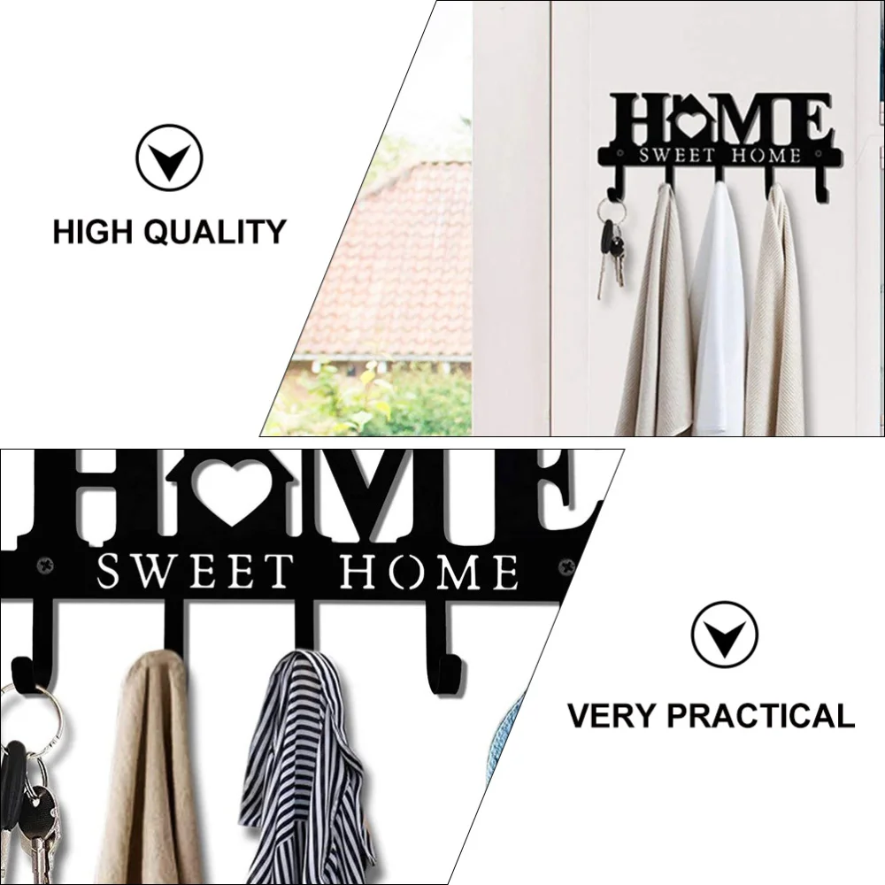 

1Pc Simple Multipurpose Hook Hanger Hat Hook Home Wall Hook Ornament (Black)