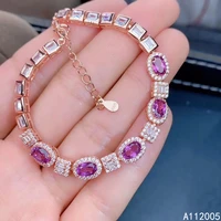 kjjeaxcmy boutique jewelry 925 sterling silver inlaid natural garnet bracelet luxury female bracelet support testing