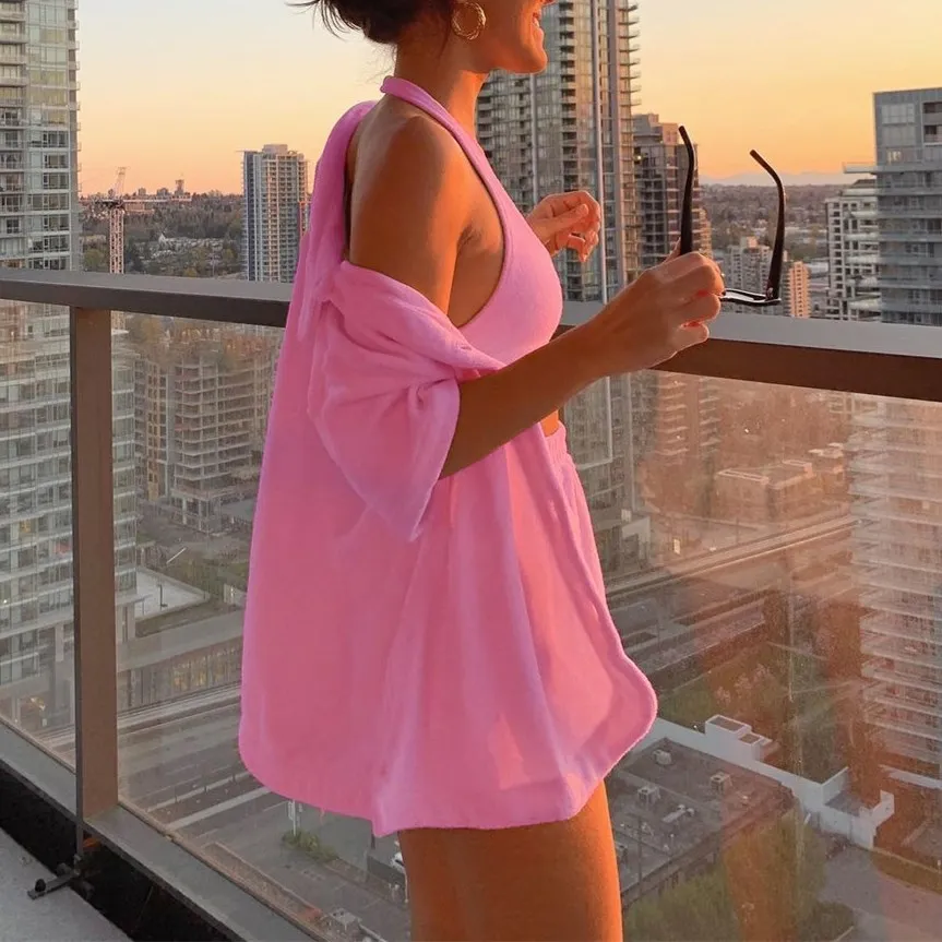 

Summer White Shirt Shorts Sets For Women 2021 Casual Single Breasted Tops And High Waist Shorts Suits Ladies Holiday Outfits