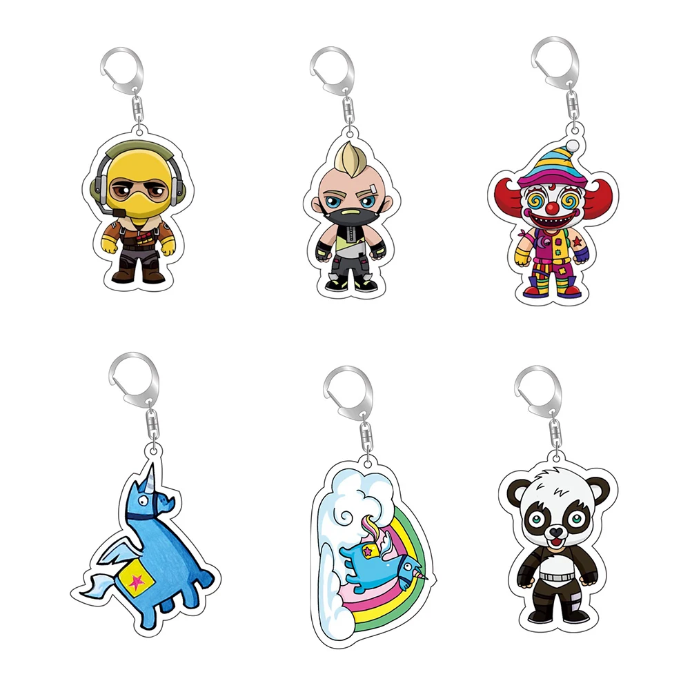 

Fortnite Game Keychain Charm Man Women Q Version Trendy Acrylic Key Chain Ring Jewelry Cartoon Cosplay Bag Pendant Keyring Gift