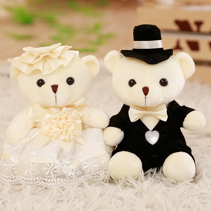 Babiqu 2 шт./лот 18 см с изображением милой пары медведь свадебный Teddy Bear Плюшевые