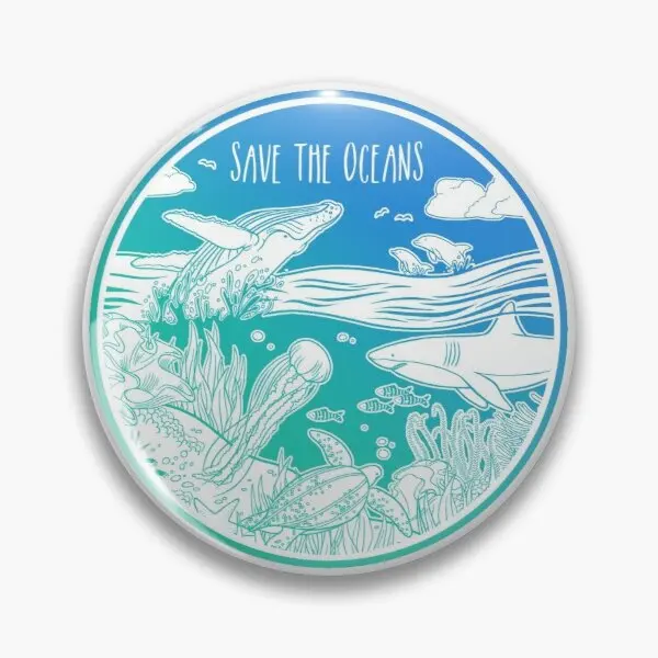 

Заколка с надписью «сохранить океан», мягкий декоративный значок на лацкан, подарок, модная мультяшная бижутерия для любимых, Милая женская...