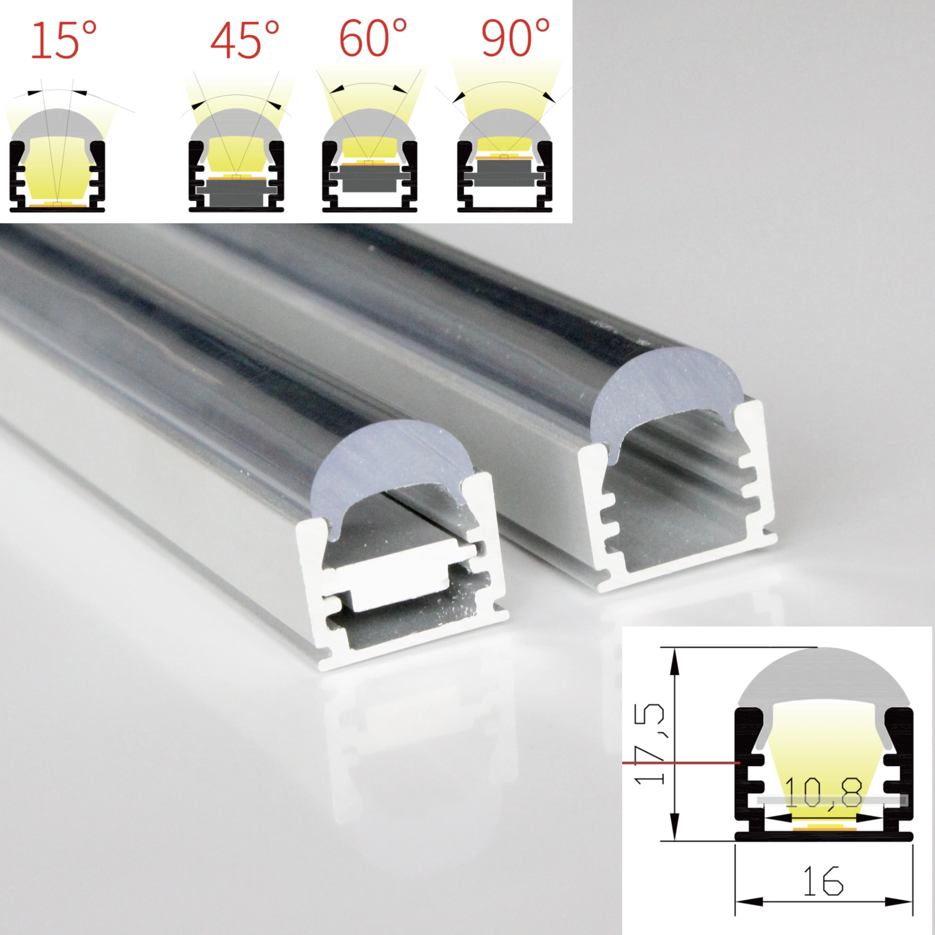 12meter (12pcs) a lot 1m per piece anodized aluminum profile for led flexible strips light with 15 24 60 90degree lens | Освещение