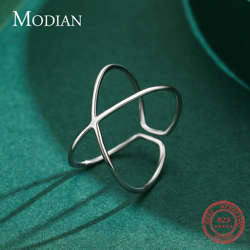 Modian 100% Стерлинговое Серебро 925 пробы Модные X-образные регулируемые Безразмерные