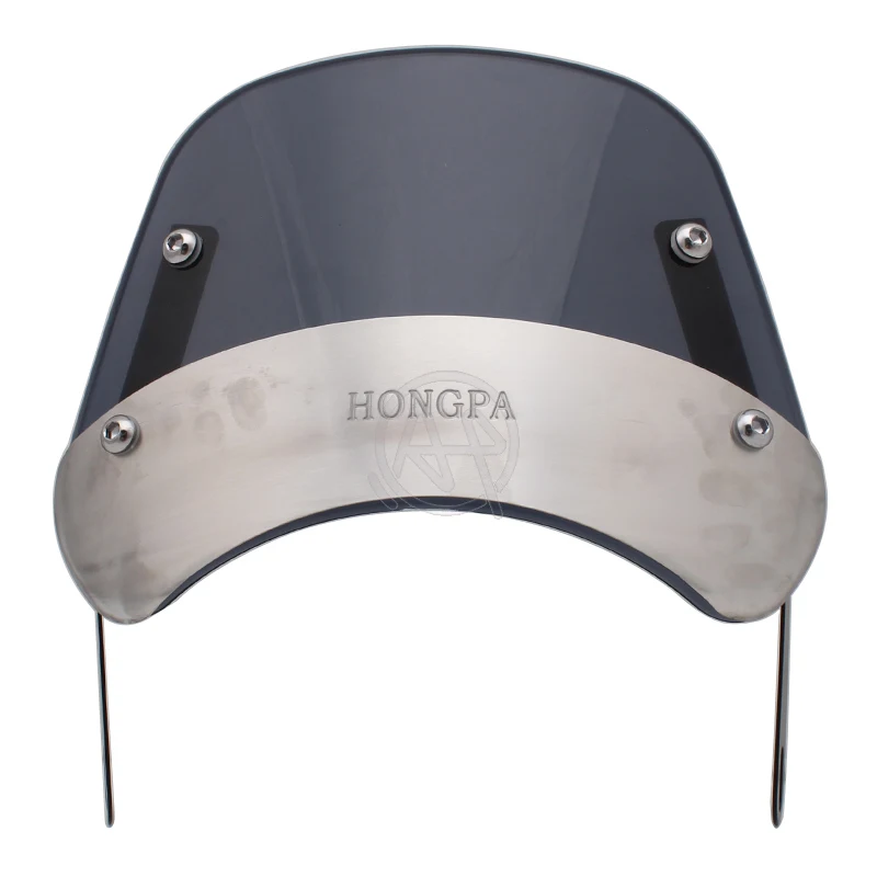 Smoke ABS+Chrome Aluminum Motorocycle Windshield Wind Deflector Windscreen Universal for Harley Honda Yamaha | Автомобили и