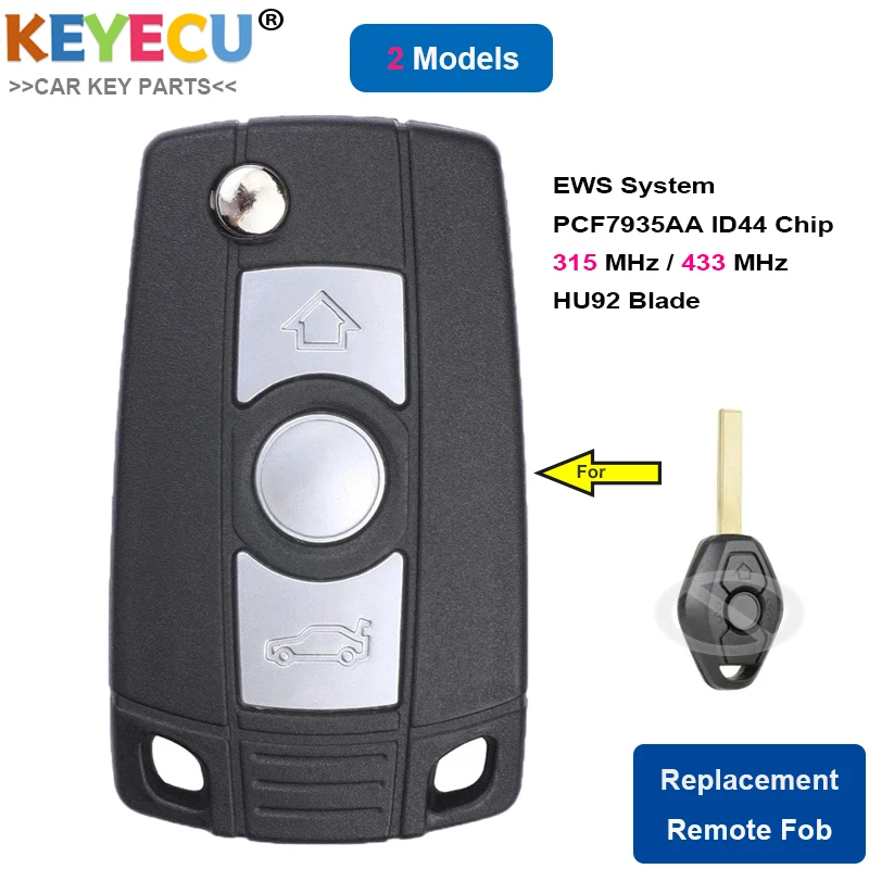 KEYECU EWS модифицированный Выкидной дистанционный Автомобильный ключ для BMW E81 E63 E38