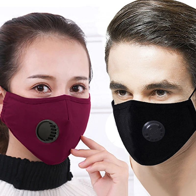 1 шт. Модный хлопковый дыхательный клапан унисекс PM2.5 маска для рта от пыли