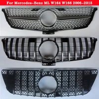 car styling middle grille for mercedes benz ml class w164 w166 2006 2015 abs plastic diamond gt auto front bumper center grille