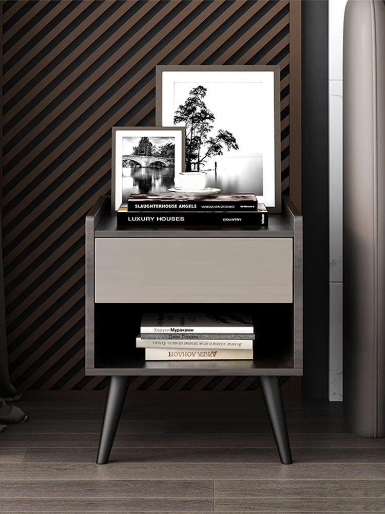 

TT Minimalist Light Luxury High-End Bedside Table Modern Minimalist Mini Small Locker Leather Bedside Cabinet