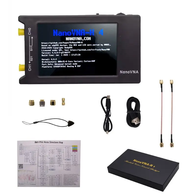 

4 Inch 50KHz-1.5GHz Vector Analyzer Web NanoVNA-H4 Antenna Analyzer Shortwave