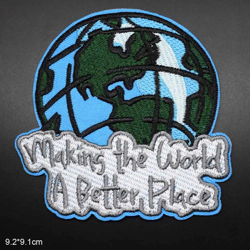 Нашивка в форме сердца Love Earth патчи для одежды с вышивкой наклейки аксессуары