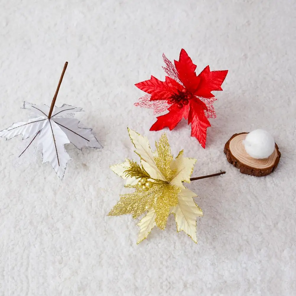 25x15 см Poinsettia искусственный цветок Рождественская елка украшения новый год DIY
