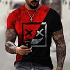 Мужская футболка с 3D-принтом XOXO, Повседневная Уличная футболка большого размера с круглым вырезом, лето 2021