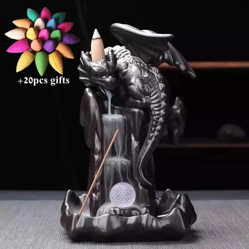 Керамический светодиодный фонарь для благовоний дымовой водопад держатель