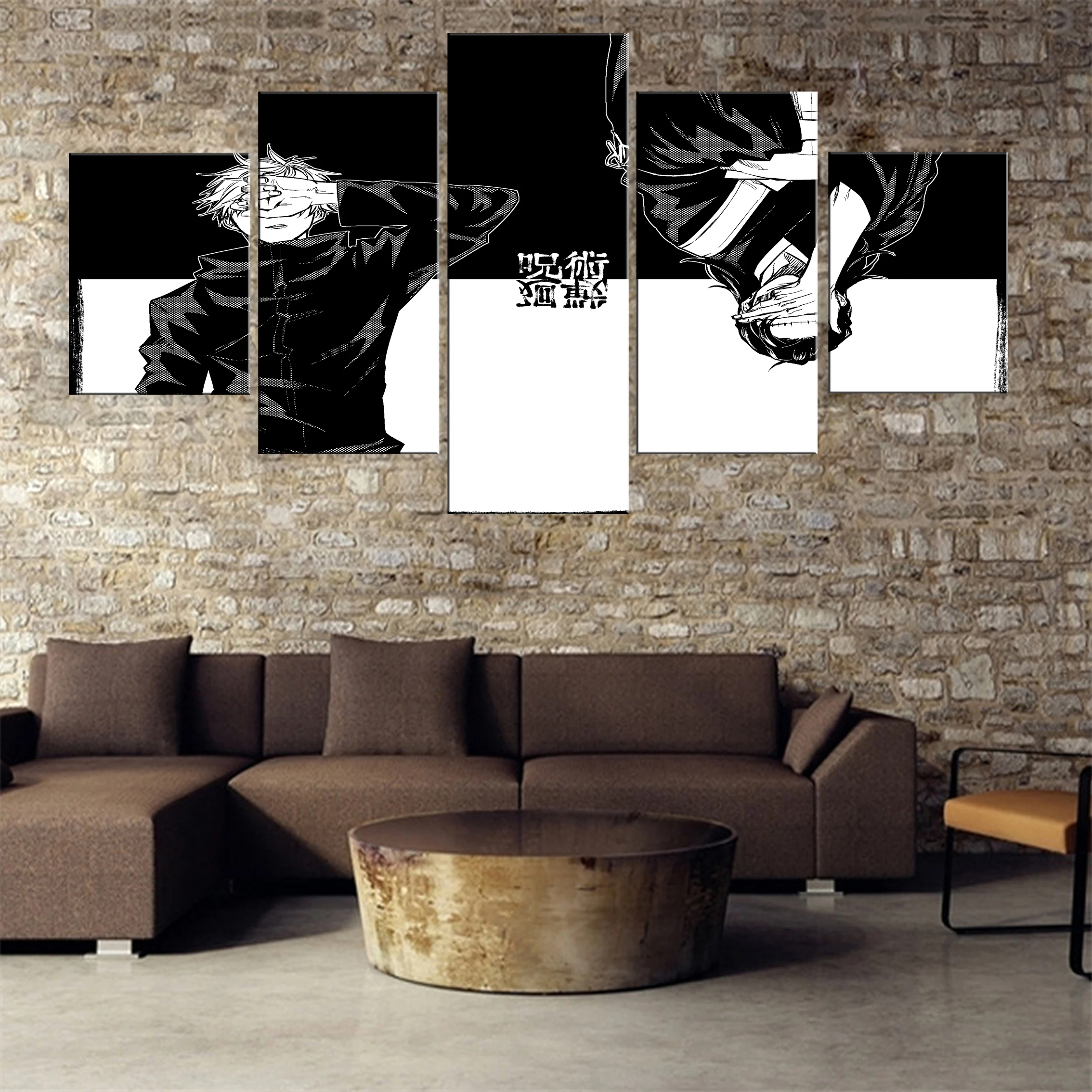 

Anime Jujutsu Kaisen 5 Pieces Canvas Paintings On The Wall Poster Modern Oil Decor Home Framework Modular