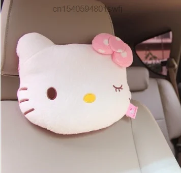 Pаспродажа Новинка, модная милая плюшевая кукла Hello A Kitty, подушка на подголовник автомобиля, мягкая набивная Подушка для украшения автомобиля, подарок ...