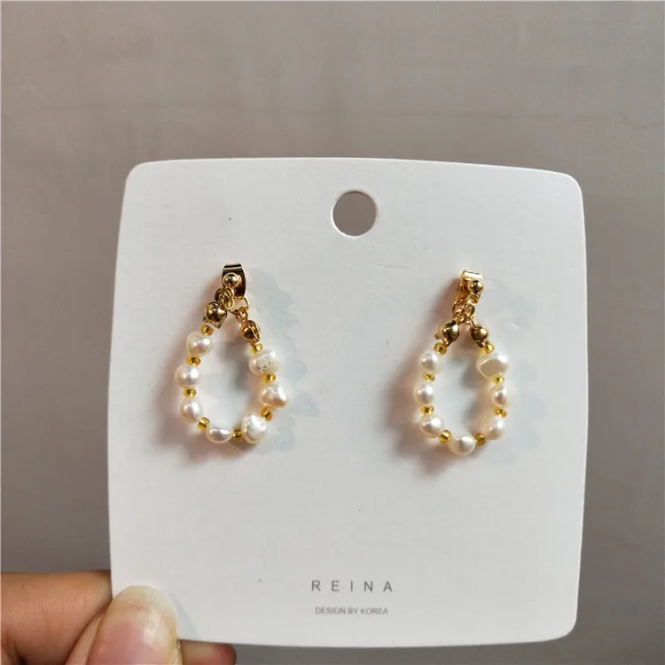 

ZA earrings round pearl earrings pearl buttons retro earrings silver jewelry women 2021 earrings boho retro