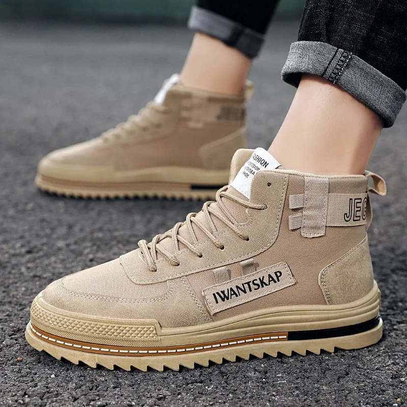 

New Men Boots Military Boots Men Winter Ankle Lightweight Shoes Men PU Leather Waterproof Lace Up Winter Casual Non Slip