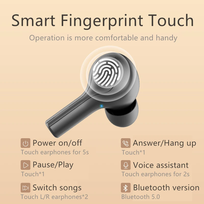 

Losfick 9D Hifi Stereo Wireless Earphone Sport Waterproof Touch Bluetooth Headphones With Microphone Headsets With LED Power