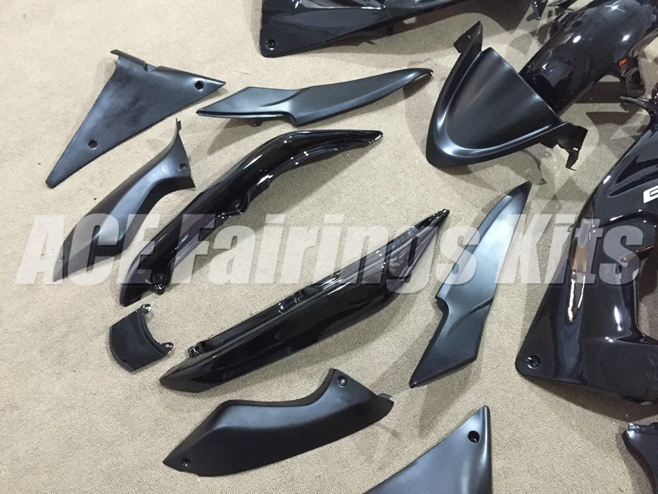 Легко Установка ABS Обтекатели комплект подходит для Kawasaki Ninja 650R ER-6F 06 07 08 650 ER6F 2006 2007 2008 Пользовательские черный