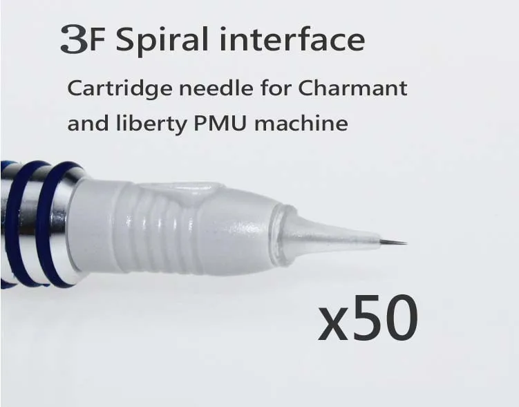 50 3F Needles Charme Princesse Перманентный макияж ручка цифровой премиум-машина, интеллектуальная панель управления, спиральный интерфейс картридж питания - Цвет: 50 3F Needles