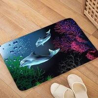 bath mat rugs soft for bathroom and kitchen flannel mat non slip bright 3d print for bedside and living room starfish beach