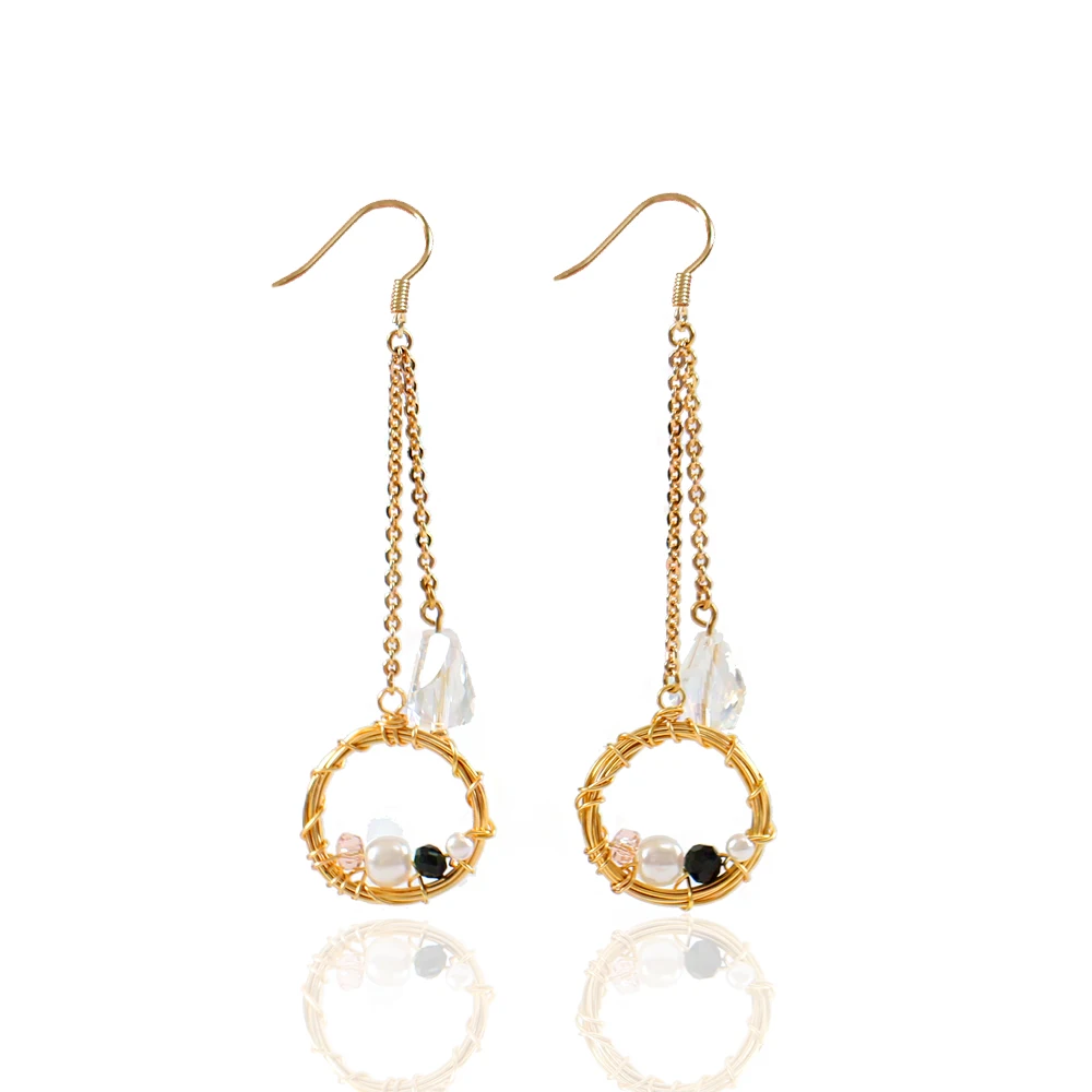 

LANFLORA новые белые Кристальные женские длинные серьги ручной работы с кисточками для девушки подарок на день рождения классические оптом сер...