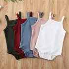 Летние однотонные боди для новорожденных девочек; Повседневные Детские боди на бретельках; Комбинезон одежды снаряжение