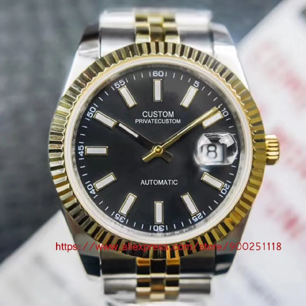 

40mm aluminum bezel brushed bracelet luxury brand automatic mechanical watch for the Men's watches men