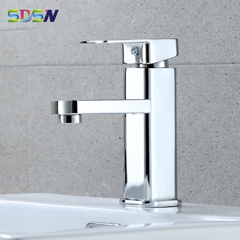 Полированный хромированный смеситель для ванной комнаты SDSN модный квадратный