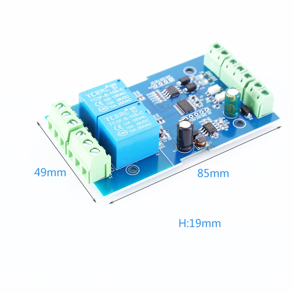 Двухрежимный релейный модуль 2-битный коммутатор Modbus-RTU с выходом сигнала RS485 TTL