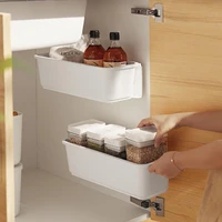 push pull drawer basket wall mounted kitchen seasoning storage racks hanging sundries storage boxes for bathroom home organizer