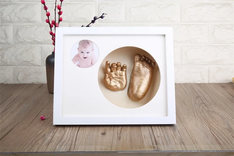 3D DIY новорожденная ручная форма нога фоторамка детская гипсовая отливка комплект стерео клон отпечаток руки мягкий глиняный чернильный коврик сувениры