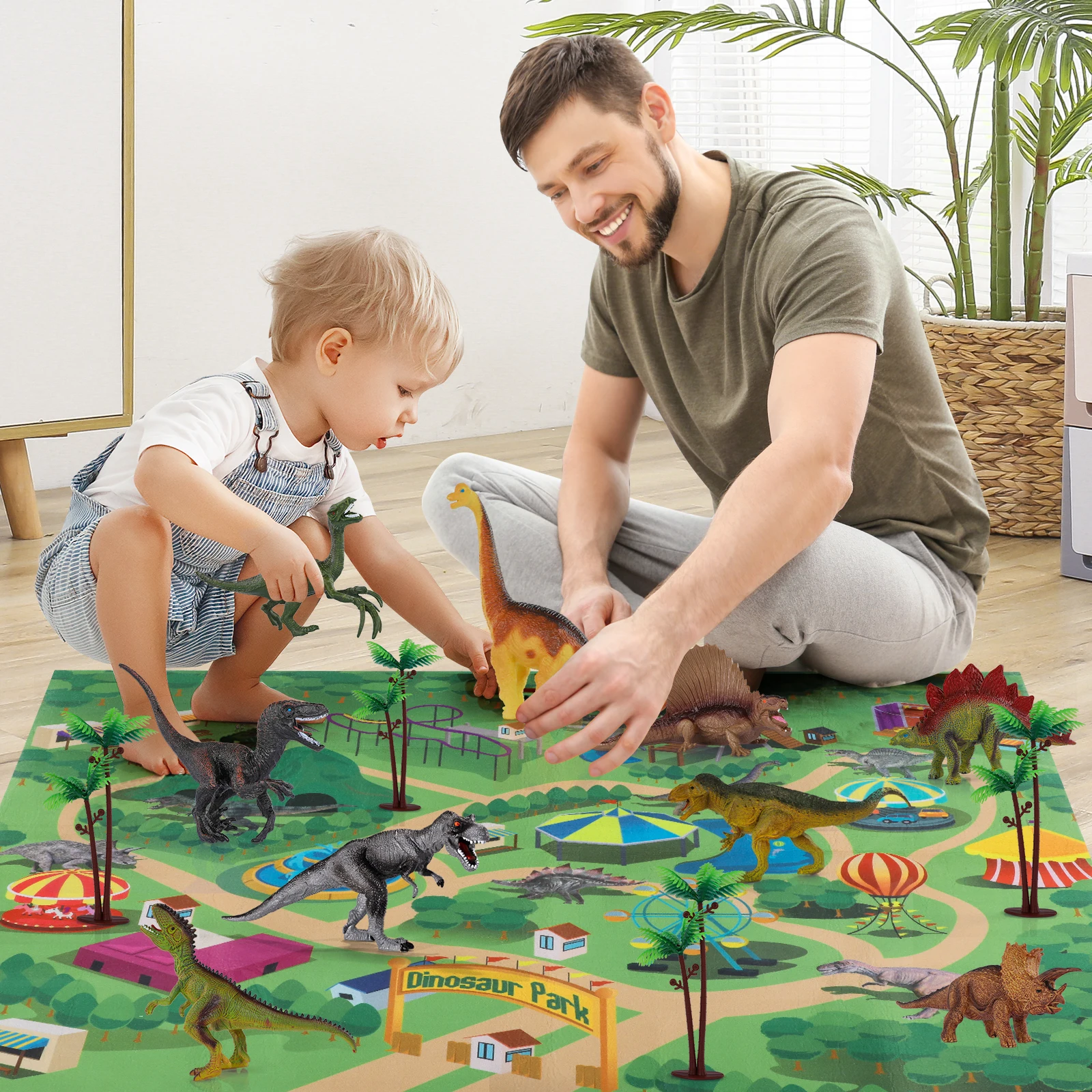 TEMI Dinosaur Toy Jurassic Dino Animals Jungle Set Minifigure Excavation Children's Educational Toys for Boys Kids Gift | Игрушки и