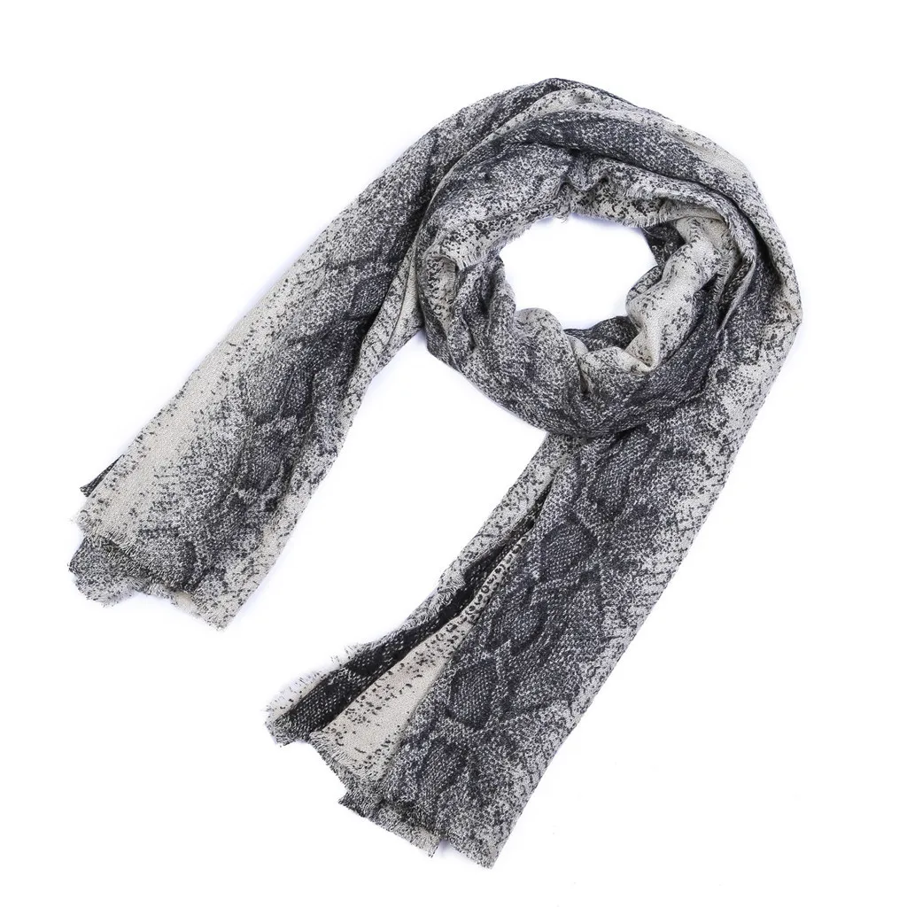 Women Shawl Scarf Autumn Winter Fashion Snake Print Pashmina Scarves Warm Hijab Stole Scarfs Bufanda Mujer | Аксессуары для одежды