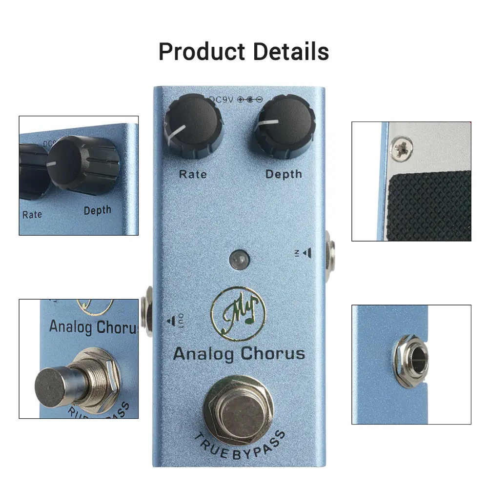 

Guitar Effect Pedal Mini Single Pedal for Electric Guitars to Create Fresh and Extensive Chorus Effects DC 9V Dark Blue