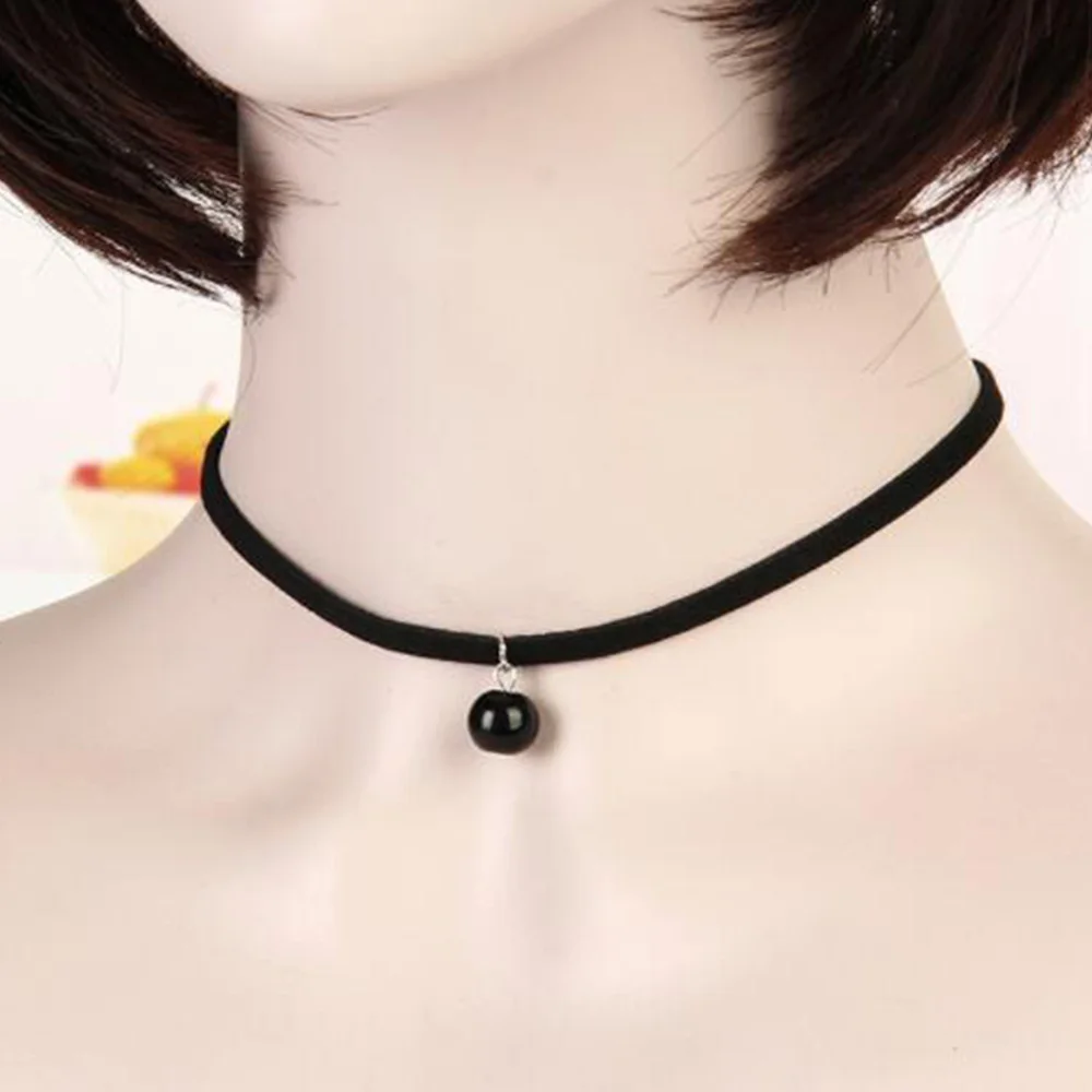 Женский Бархатный чокер ручной работы винтажное черное ожерелье в готическом