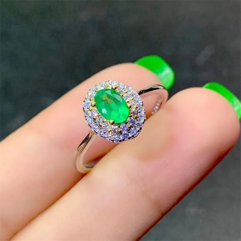 

Женское позолоченное ювелирное изделие Xin Yipeng S925, инкрустированное настоящим кольцо с натуральным изумрудом драгоценным камнем, подарок на...