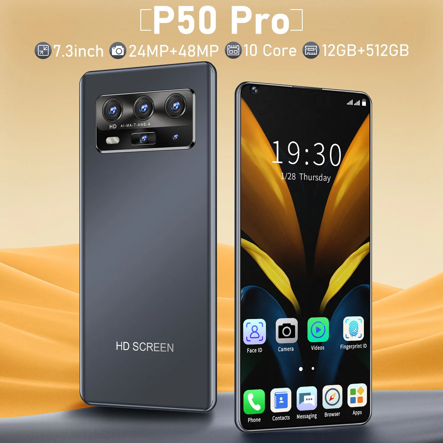 

Global Version Huawe P50 Pro Smartphone 5600mAh 7.3 Inch HD Screen 12GB 512GB Snapdragon 888 24MP 48MP Camera Face ID