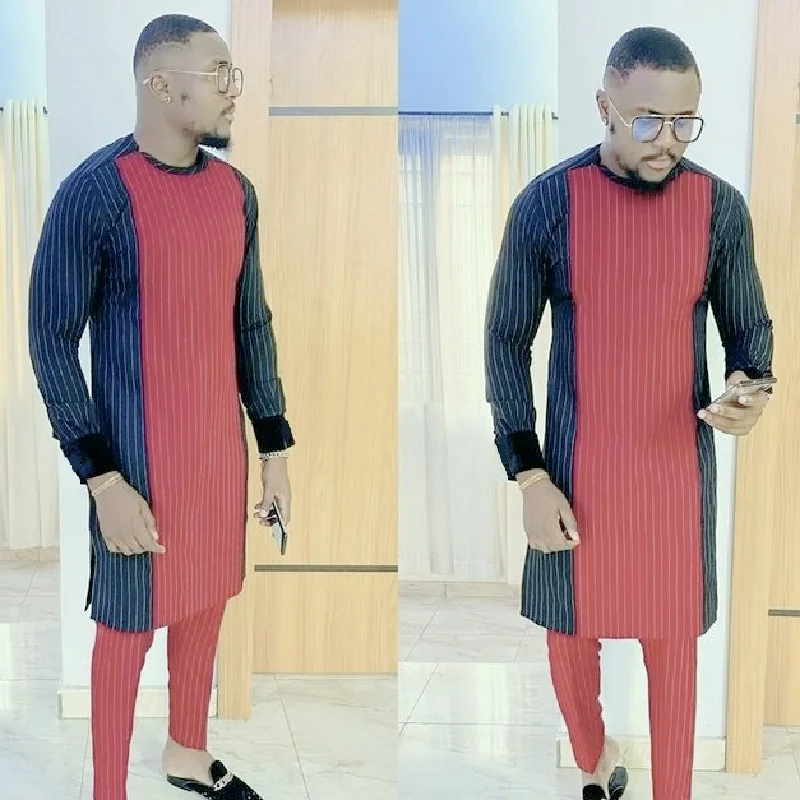 Африканская модная мужская рубашка в стиле пэчворк хлопковые топы темно-синюю и